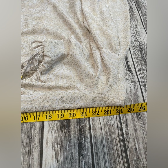 Michael Kors white and gold paisley print top on or off shoulder size xl - Picture 5 of 11